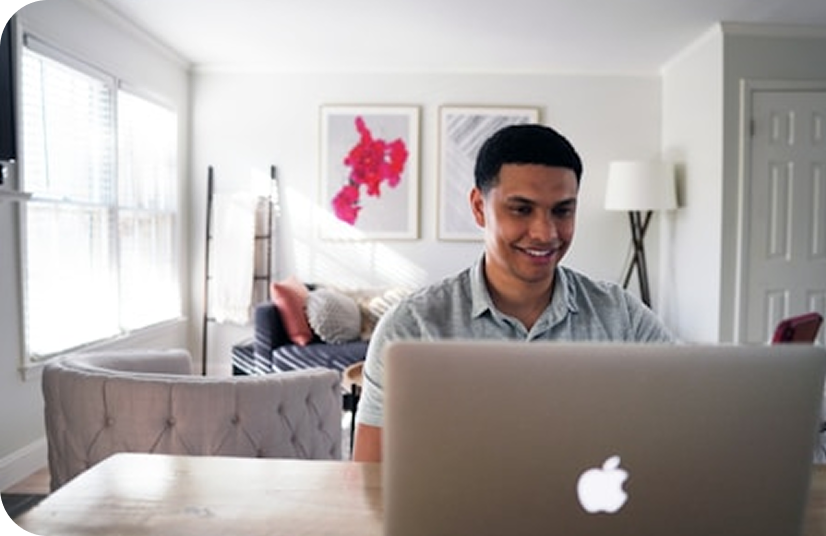 man behind computer